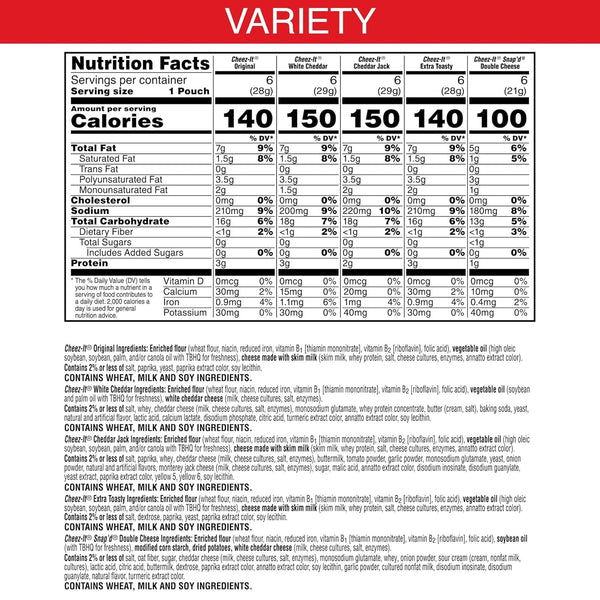 Cheez-It Cheese Crackers Variety Pack 30 Packs 28.74oz Box