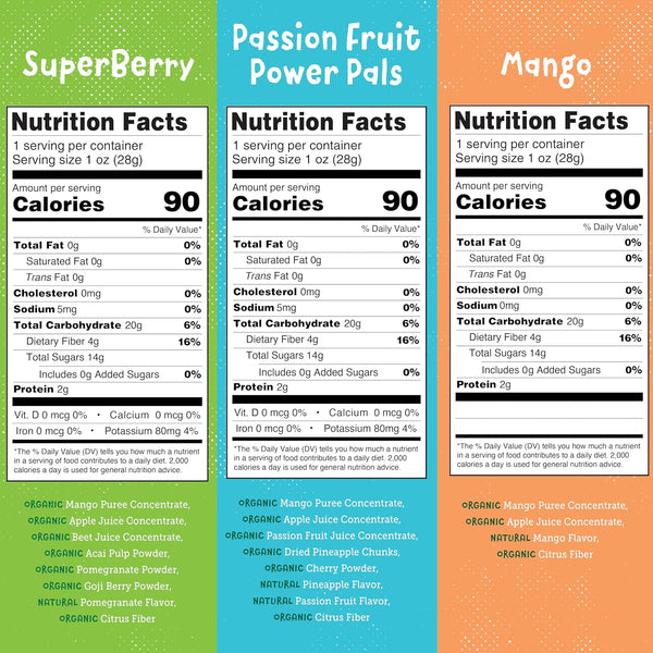 YOU LOVE FRUIT - Fruit Snacks Variety Pack 30 count, 100% Natural Gluten-Free, Vegan, Low Carb, Low Fat Fruit Kosher Snacks for Kids, College Students, Teachers and Offices, Healthy Fruit Snacks (passion fruit, super berry, mango)