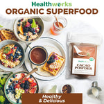 Healthworks organic cacao powder 16 oz 1 lb peruvian bean nut origin sugar free keto vegan non gmo