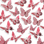 SAOROPEB 3D Butterfly Wall Decor - 48 Pcs, 4 Styles, 3 Sizes, Gold Butterfly Decorations for Birthday & Party Celebrations, Removable Stickers