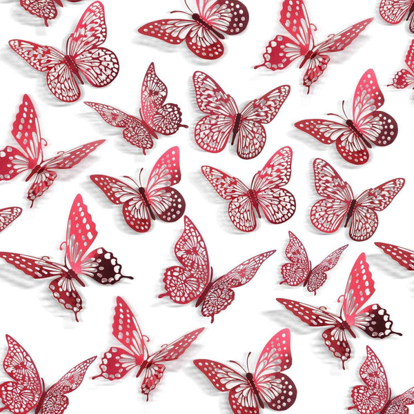 SAOROPEB 3D Butterfly Wall Decor - 48 Pcs, 4 Styles, 3 Sizes, Gold Butterfly Decorations for Birthday & Party Celebrations, Removable Stickers