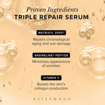 Asterwood Triple Repair Serum with Matrixyl 3000, Argireline, Hyaluronic Acid, and Vitamin C for anti-aging and collagen boosting - fragrance-free - 1 fl oz
