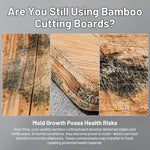 Double-sided cutting board made of titanium and ebony wood for kitchen use