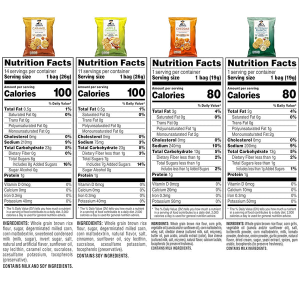 Quaker Rice Crisps, 4 Flavor Variety Mix, 30 count, Gluten Free