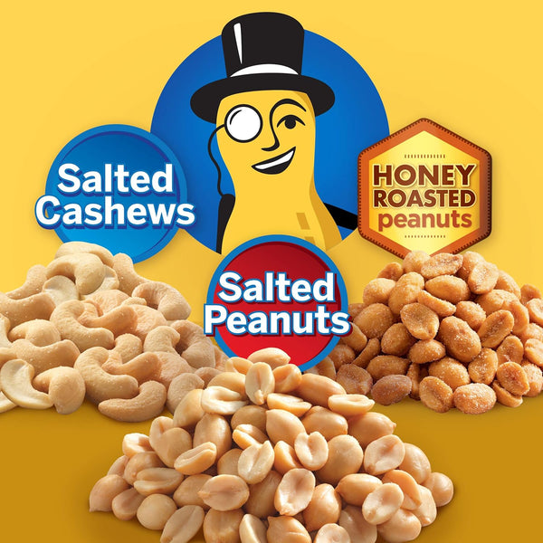 PLANTERS Variety Pack with Salted Cashews, Peanuts, and Honey Roasted Peanuts, 36 Count