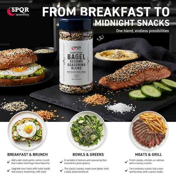 Original Everything Bagel Seasoning Blend Extra Large 10 Ounce Jar with Flip Top Cap