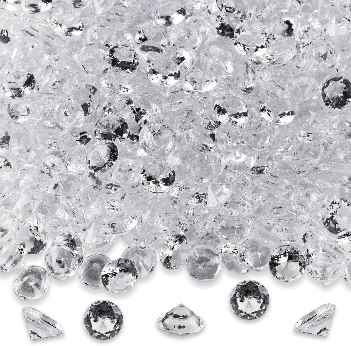 Super Z Outlet Diamond Table Confetti Party Toy Decorations for Weddings, Bridal Shower, Birthdays, Graduations, Home, and more. 800 COUNT, 4 Carat/8mm Jewels