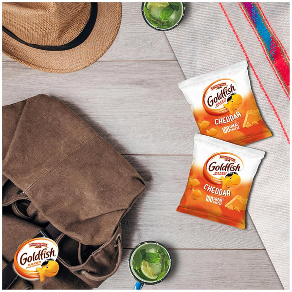 Goldfish Cheddar Cheese Crackers, 20 Count Box, 1 oz On-the-Go Snack Packs