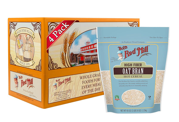 Bob's Red Mill Oat Bran Hot Cereal, 18oz (Pack of 4), Non GMO, Vegan, Kosher