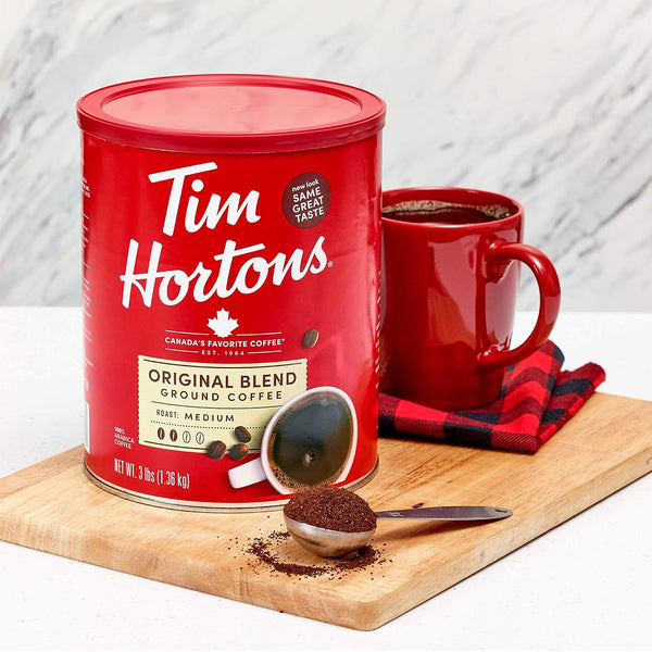 Tim Hortons Original Blend, Medium Roast Ground Coffee, 48 Oz Canister