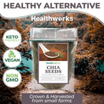 Healthworks Superfoods Raw Chia Seeds - 32 Oz / 2 Lbs - Premium & All-Natural - Contains Omega 3, Fiber & Protein - Great with Shakes, Smoothies & Oatmeal