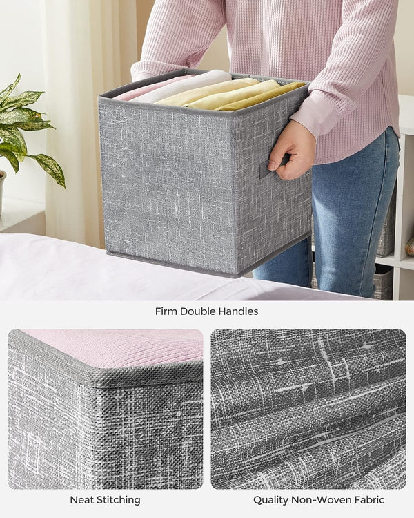 Storage Cubes for Closet Organization with Non-Woven Fabric and Double Handles