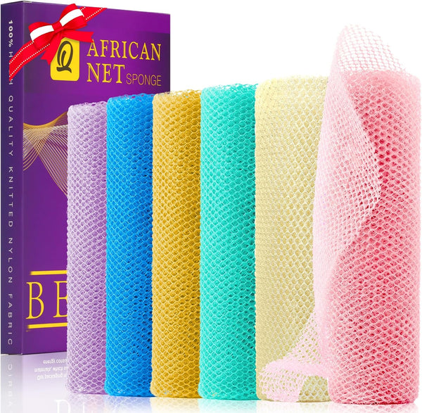 ujfqbh 3 pieces african bath sponge pink yellow purple exfoliating shower body scrubber