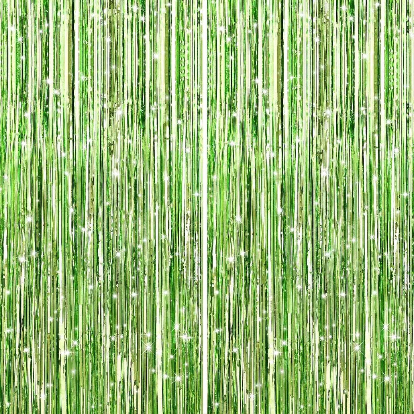 GCB 2Pack Black Metallic Tinsel Foil Fringe Curtains, Black Foil Curtain Backdrop, Photo Booth Props for Birthday Wedding Baby Shower Bachelorette Xmas Celebration Party Decorations Door Streamers