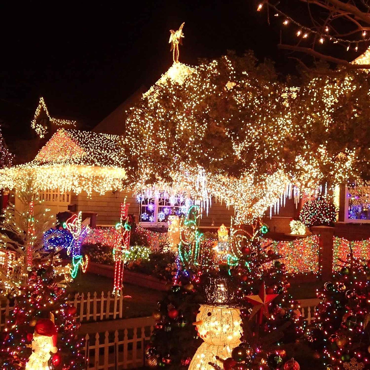 TW SHINE 200 LED Christmas Lights, 66FT Warm White Outdoor Plug-In String Lights with 8 Modes, Waterproof Holiday Décor