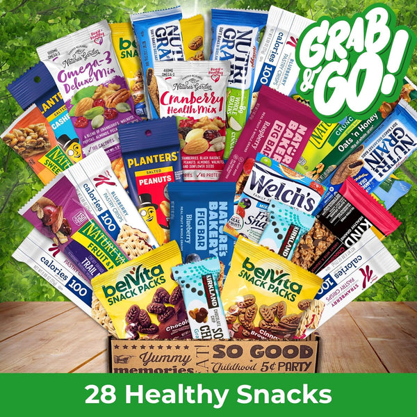 deluxe assorted healthy snack box for adults and families 28 count variety pack