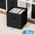 Storage Cubes Pack of 8 Standard Size Cube Storage Bins with Dual Handles