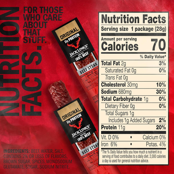 Jack Link's Premium Cuts Beef Steak, Original, 1 oz, 12 Count, Premium Beef Snack