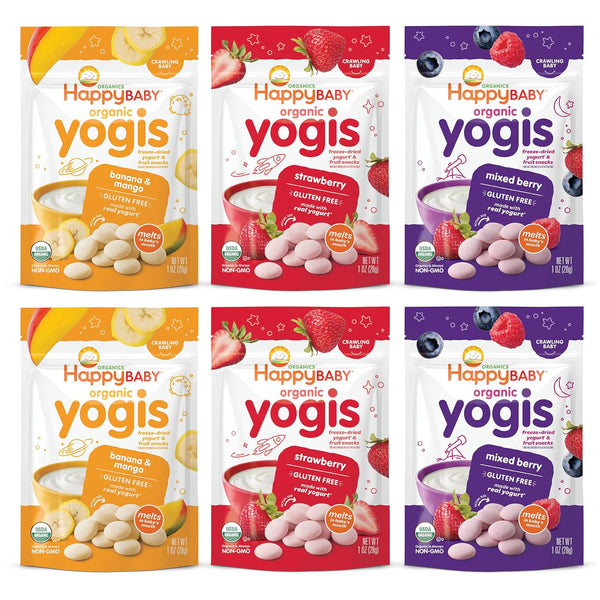 Happy Baby Organics Yogis Freeze-Dried Yogurt & Fruit Snacks Variety Pack