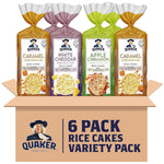Quaker Large Rice Cakes, 3 Flavor Variety Pack, Gluten Free, 6 Count