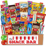 Snack care package with 40 count variety assortment for office, college, and road trips