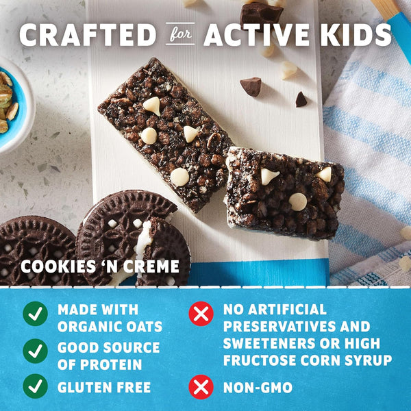 Zbar Protein Cookies 'N Creme Snack Bars Made with Organic Oats Non-GMO Gluten Free