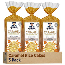 Quaker Large Rice Cakes Caramel Pack of 3 Whole Grain Brown Rice Baked Snack