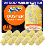 Swiffer Heavy Duty Feather & Microfiber Duster Refill, 11ct, Unscented, Heavy Duty Alternative for Dusting Furniture and Blinds