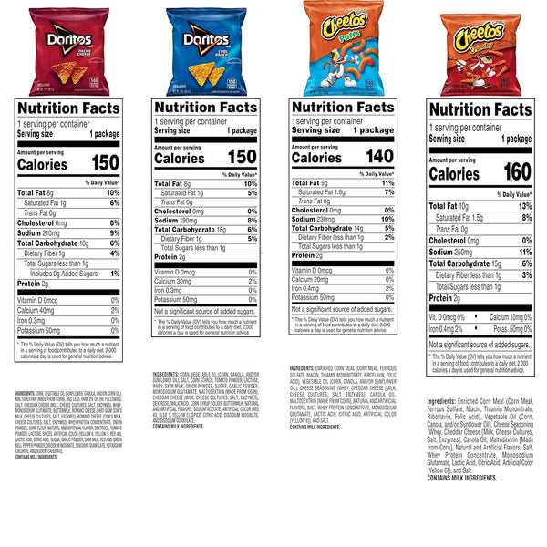 Doritos & Cheetos Mix Variety Pack, 40-count, 2.42 Pounds, Pack of 1