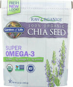 Garden of Life Raw Organics 100% Organic Chia Seeds for Smoothies and Pudding, Whole Seed Foods with Omega 3 Superfood, 28 Servings