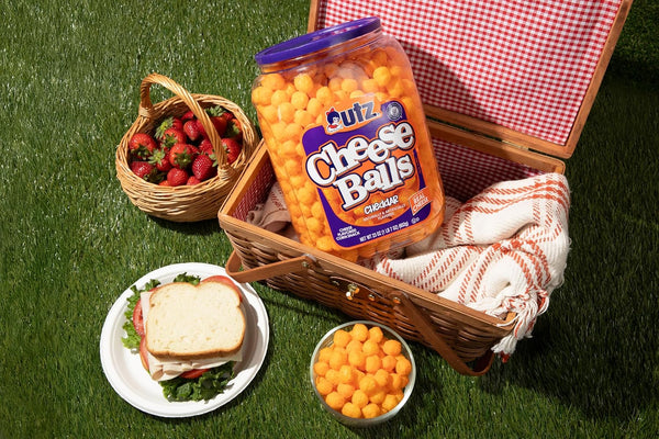 Utz Cheese Balls Barrel, 36.5 Oz, Reusable Container, Gluten Free