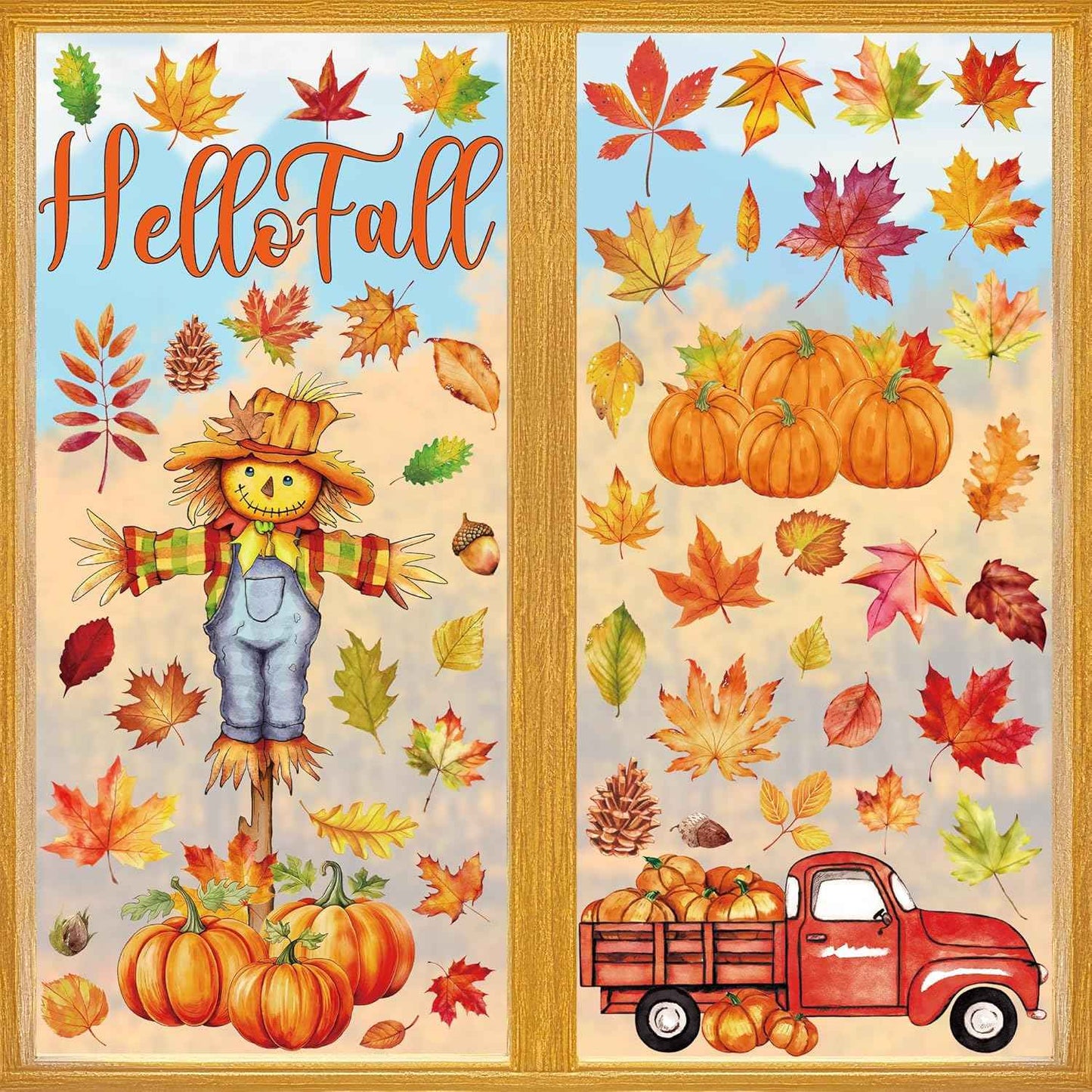 144 PCS Christmas Window Clings, Snowflake Window Clings for Stickers for Glass, Christmas Decorations Decals for Snowman Santa Claus Tree Reindeer Elf Winter Party Accessories Supplies Decor