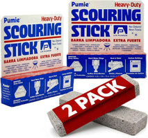 PUMIE Scouring Stick 2 Pack, Toilet Bowl Ring Remover, Heavy Duty Extra Strong Pumice Cleaning Bar, Pumice Stone for Cleaning Toilet Rings, Bathroom & Kitchen Stains by USPumice