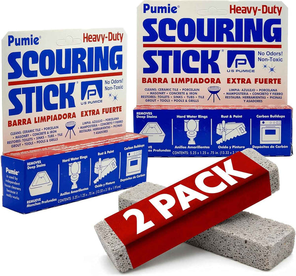 PUMIE Scouring Sticks - Heavy-Duty Pumice Cleaner for Toilet Rings, Bathroom & Kitchen Stains