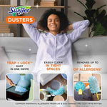 Swiffer TRAP + LOCK Dusters Starter Kit, Includes 1 Handle and 5 Dusters, Allergen-Grabbing Dusting