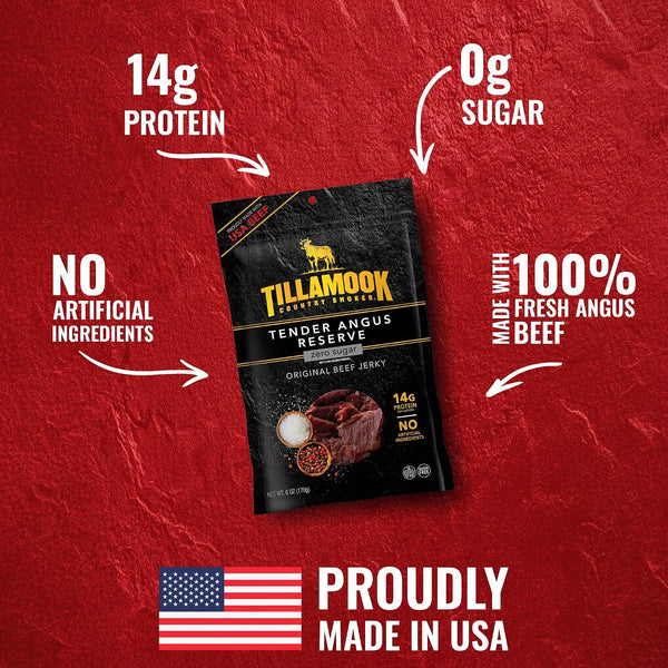 Tillamook Country Smoker Tender Angus Reserve Original Beef Jerky 6 oz