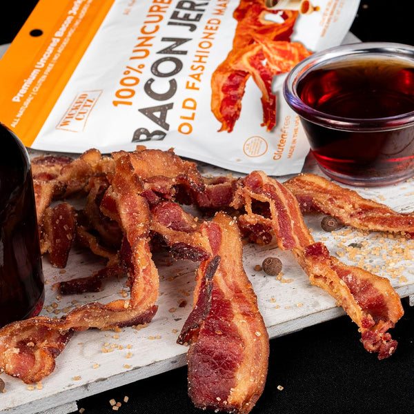 Bacon Jerky Variety Pack with 5 Flavors and Up to 24g Protein Per Bag