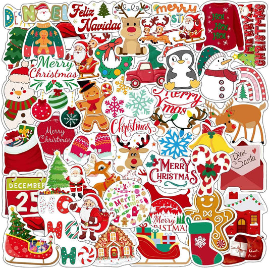 Christmas Stickers Christmas Decorations Party Supplies Party Favors Accessories Gift Idea For Boys Girls Kids Teens Adult Family Celebration Christmas Tree Santa Claus Reindeer Winter Snow Xmas Décor