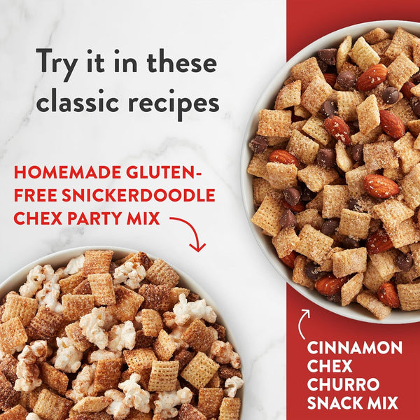 Cinnamon Chex gluten-free breakfast cereal, family size, 19.2 oz, whole grain, crunchy lattice squares