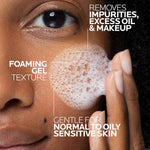 la roche-posay toleriane purifying foaming facial cleanser for sensitive skin with niacinamide ceramides oil free