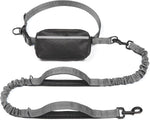 iYoShop hands-free dog leash with zipper pouch and dual padded handles for medium and large dogs (large, 25-120 lbs, black)