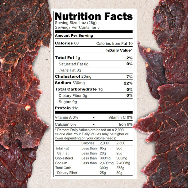 Handcrafted Black Pepper Beef Jerky 8 oz Jar