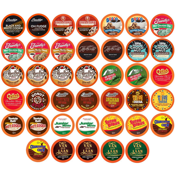 Variety Pack of 40 High Caffeine Coffee Pods for Keurig K Cup Brewers
