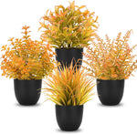 Der Rose Fake Plants 4 Packs Artificial Plants Small Faux Plants Black Bathroom Accessories for Halloween Bathroom Home Kitchen Coffee Table Office Desk Decor Indoor