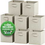 Storage Cubes Pack of 8 Standard Size Cube Storage Bins with Dual Handles