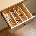 Adjustable bamboo drawer dividers for dresser organization
