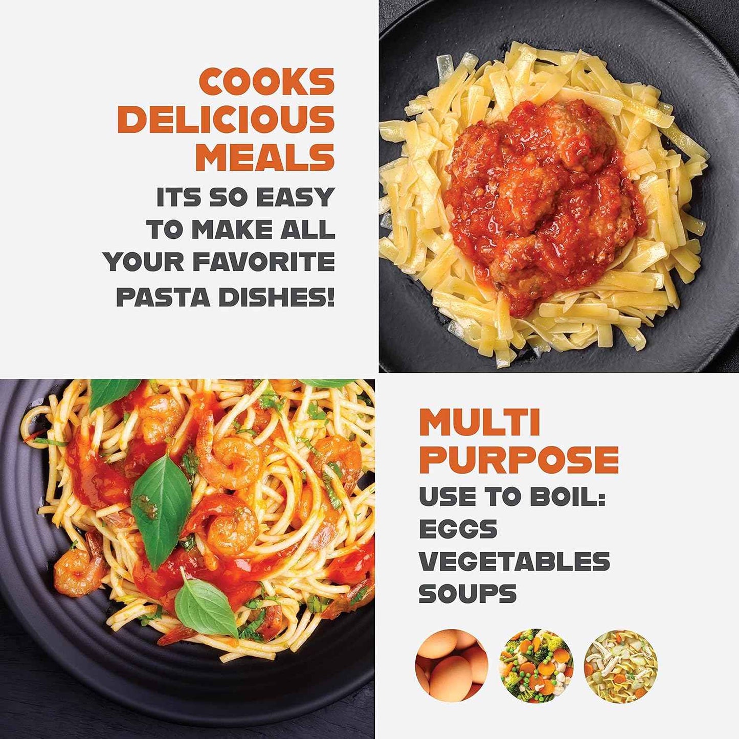 Gotham Steel 5 Quart Stock Pot, Multipurpose Pasta Pot with Strainer Lid, Nonstick Ceramic Surface, Tempered Glass Lid, Dishwasher Safe