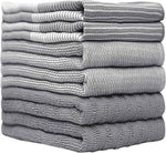 Premium Gray 20”x 28” Large Cotton Kitchen Hand Towels 6 Pack with Hanging Loop