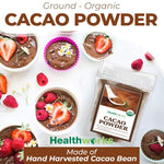 Healthworks organic cacao powder 16 oz 1 lb peruvian bean nut origin sugar free keto vegan non gmo