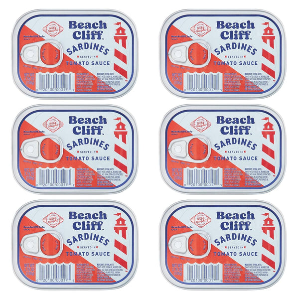 Beach Cliff Sardines in Water, 3.75 oz Can (Pack of 12) - Wild Caught Sardines - 12g Protein per Serving - Gluten Free, Keto Friendly